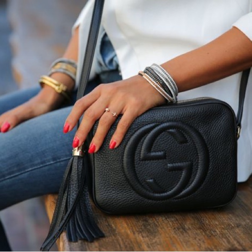 Gucci Black Pebbled Small SoHo Crossbody Bag